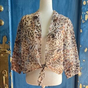 Alfred dunner Rayon Elegant Brown Patterned Women's Top